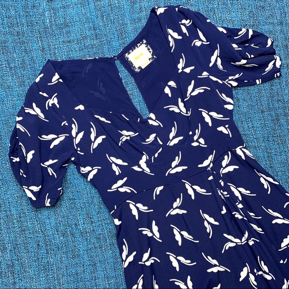 Anthropologie Maeve Fern Ruched Butterfly Dress - Picture 7 of 8